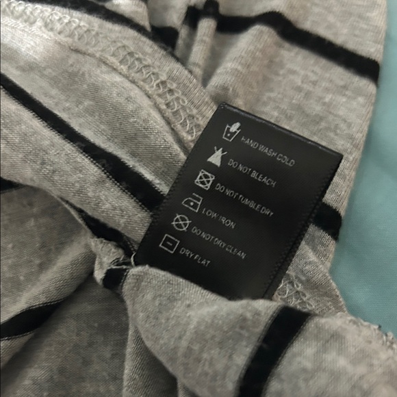 Gray and Black Striped Dress by Trendyland 2X maxi uneven hem. 21 in armpit - Picture 10 of 12